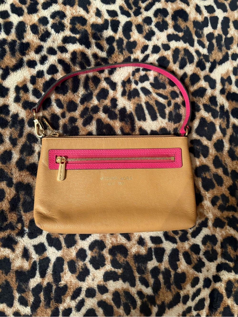 Michael Kors Tan & Pink Leather with Gold Hardware